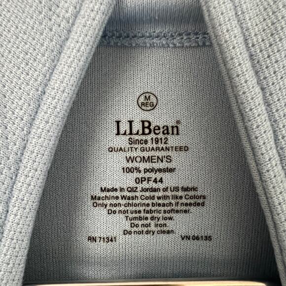 LL Bean 1/2 Zip Pullover Sweatshirt Blue with Thumb Holes Size M - Picture 5 of 8
